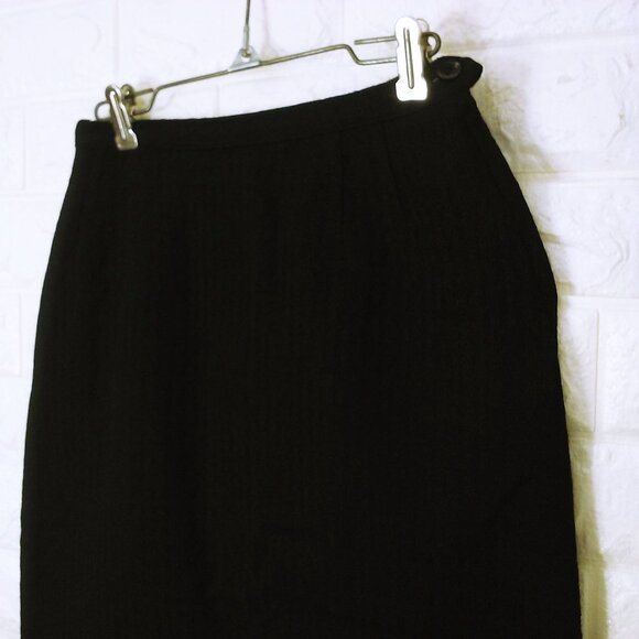 Vintage 60s Union-Made Wiggle Pencil Skirt Lady-S(4) Tweed Wool Metal Side-Zip - Picture 3 of 7